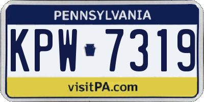 PA license plate KPW7319