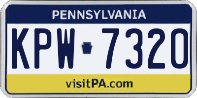 PA license plate KPW7320