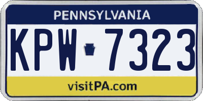 PA license plate KPW7323