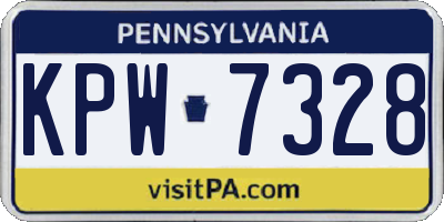 PA license plate KPW7328