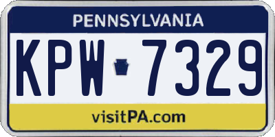 PA license plate KPW7329