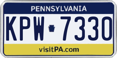 PA license plate KPW7330