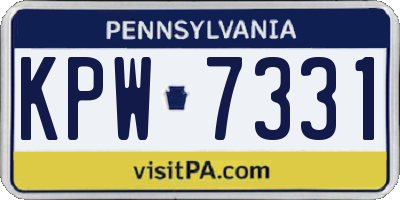 PA license plate KPW7331