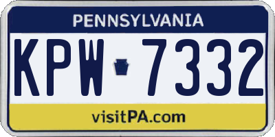PA license plate KPW7332