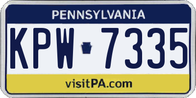 PA license plate KPW7335