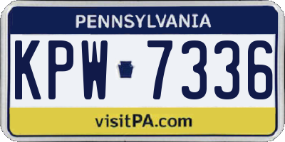 PA license plate KPW7336