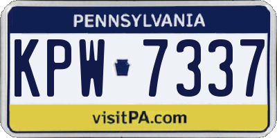 PA license plate KPW7337