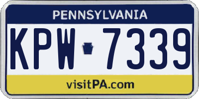 PA license plate KPW7339