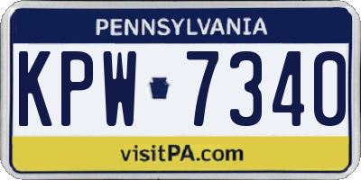 PA license plate KPW7340