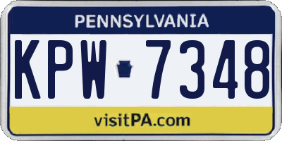 PA license plate KPW7348