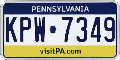PA license plate KPW7349