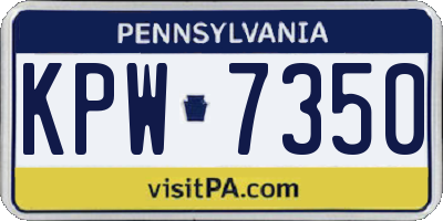 PA license plate KPW7350