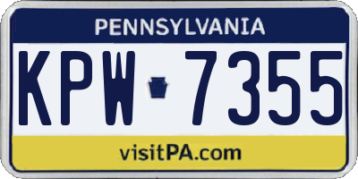 PA license plate KPW7355