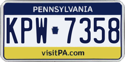 PA license plate KPW7358