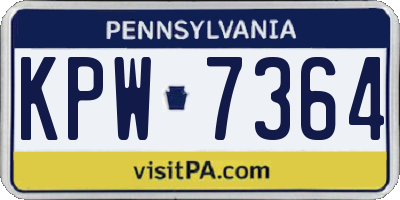 PA license plate KPW7364