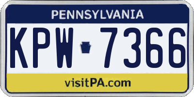 PA license plate KPW7366