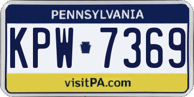 PA license plate KPW7369