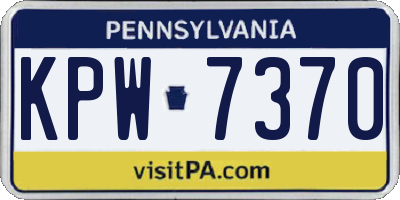 PA license plate KPW7370