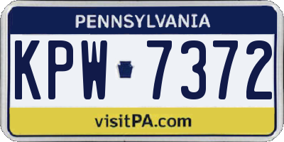 PA license plate KPW7372