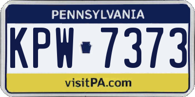 PA license plate KPW7373