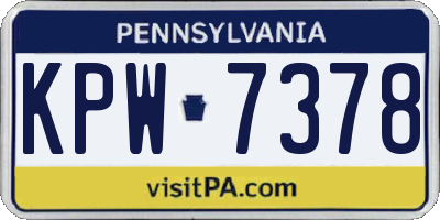 PA license plate KPW7378