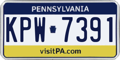 PA license plate KPW7391