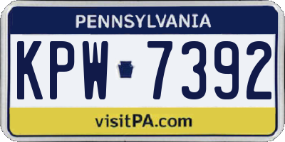 PA license plate KPW7392