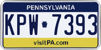 PA license plate KPW7393