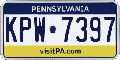PA license plate KPW7397