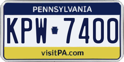 PA license plate KPW7400