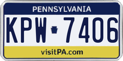 PA license plate KPW7406