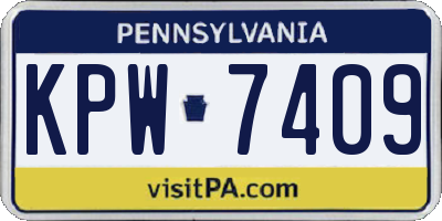 PA license plate KPW7409