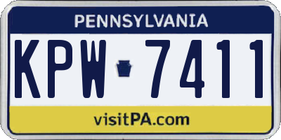 PA license plate KPW7411