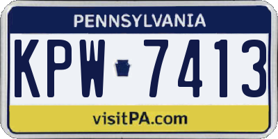 PA license plate KPW7413