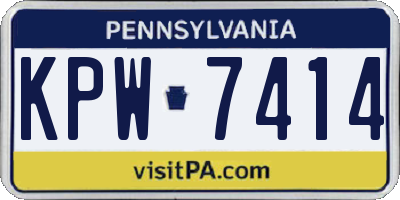 PA license plate KPW7414