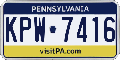 PA license plate KPW7416
