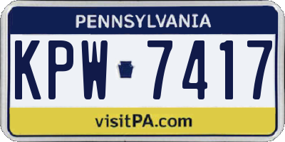 PA license plate KPW7417
