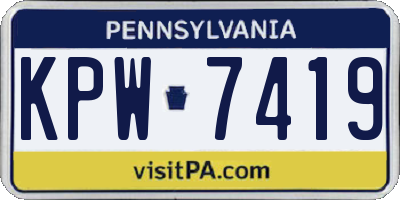 PA license plate KPW7419