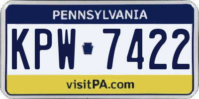 PA license plate KPW7422