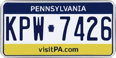 PA license plate KPW7426
