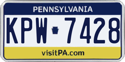 PA license plate KPW7428