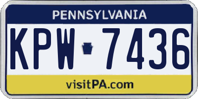 PA license plate KPW7436