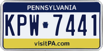 PA license plate KPW7441