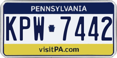 PA license plate KPW7442