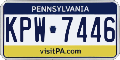 PA license plate KPW7446