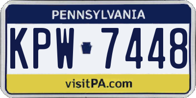 PA license plate KPW7448