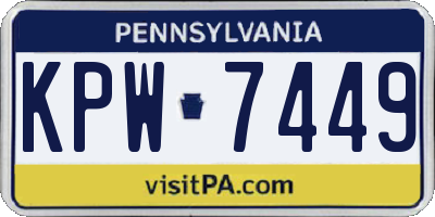 PA license plate KPW7449