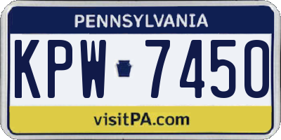PA license plate KPW7450