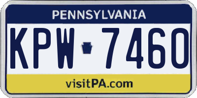 PA license plate KPW7460