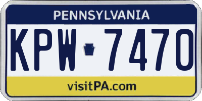 PA license plate KPW7470